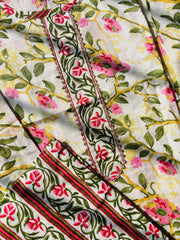 ROSE & GREEN LEAF PRINTED KURTHI SET (SU 618)