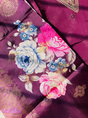 DARK PURPLE  SALWAR SET WITH SEQUENCE WORK (SU 622)