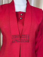 RED V COLLAR NECK ALINE TOP (SU 625)