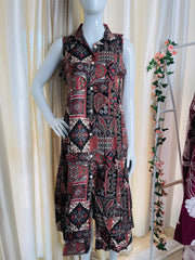 BLACK ETHNIC MOTIFS PRINTED DRESS (SU 422)