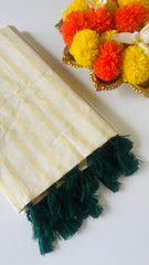 WHITE GREEN DAZZLES SAREE (SU 470)