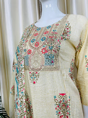 CREAM FLORAL PINK & BLUE PRINT 3 PIECE SET (SU 388)
