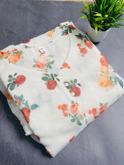 ORGANZA FLORAL PRINTED KURTHI TOP (SU 247)