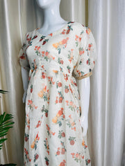 ORGANZA FLORAL PRINTED KURTHI TOP (SU 247)