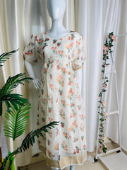 ORGANZA FLORAL PRINTED KURTHI TOP (SU 247)