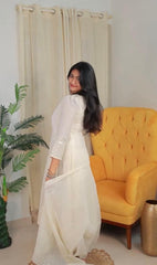 OFF WHITE FULL LENGTH PANEL CUT THREE PIECE SET (SU 386)