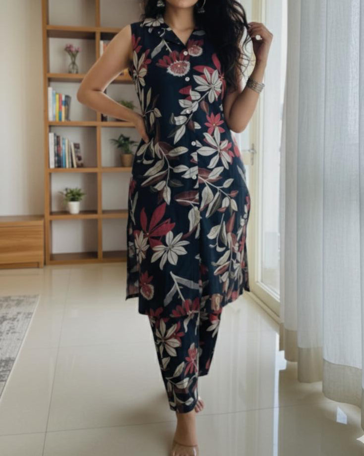 DUSKY FLORAL CO ORD SET (SU 663)