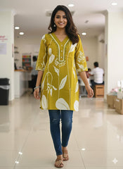 LIME GREEN SHORT KURTHI (SU 674)