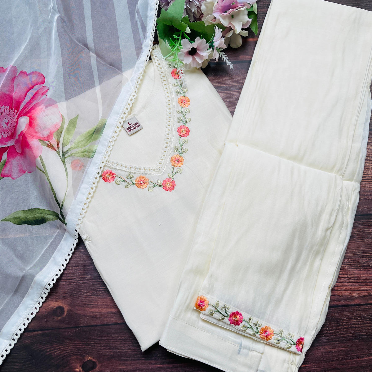 ROSE GARDEN EMBROIDERED 3 PIECE SET (SU 668)