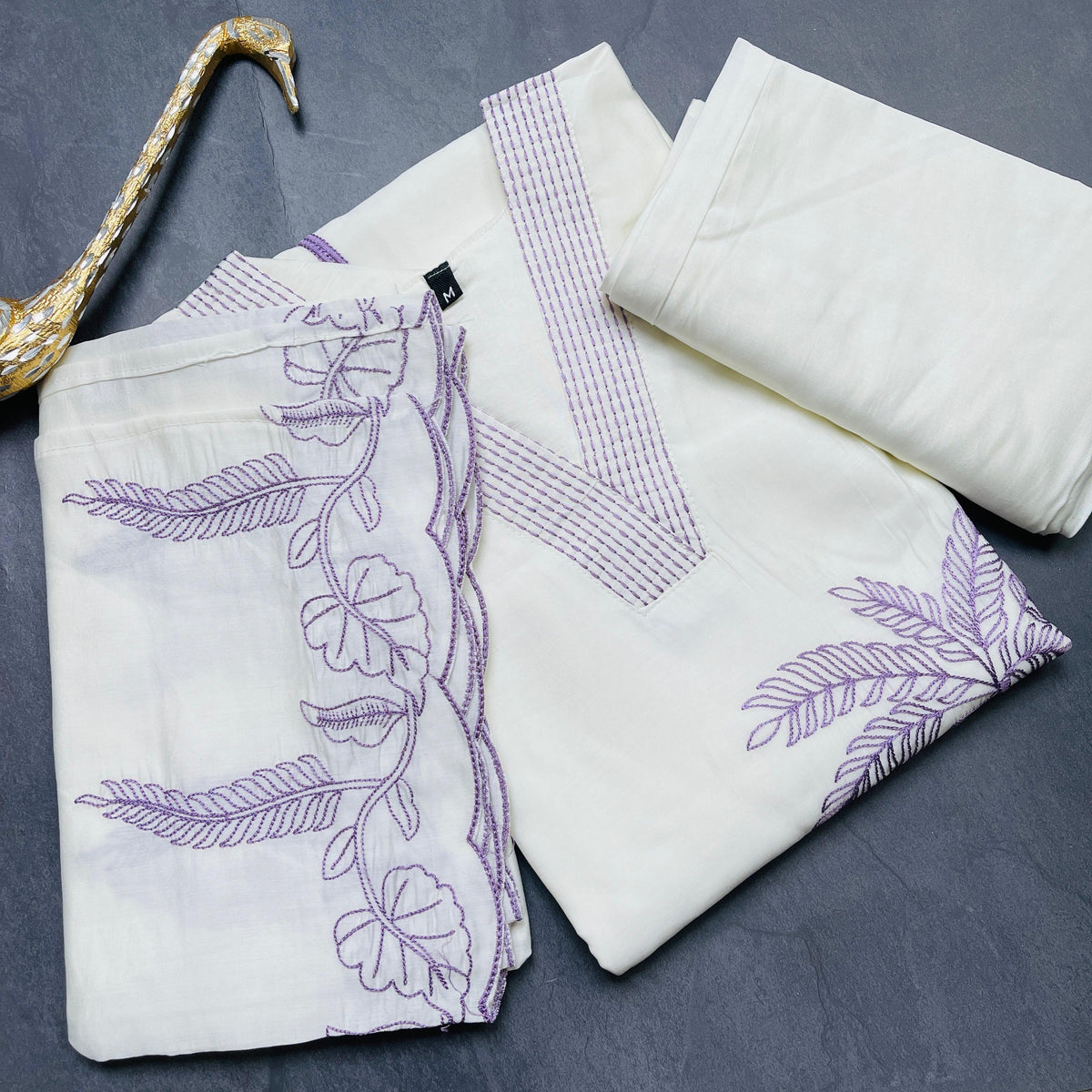 LAVENDER LEAF EMBROIDERED SALWAR SET (SU 691)