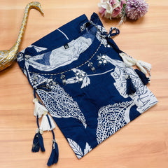 NAVY BLUE BOTANICAL CHARM TOP (SU 671)