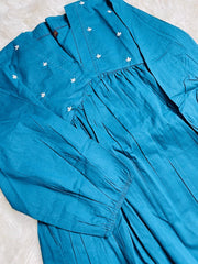 TEAL BLOSSOM FLARED SHORT KURTHI (SU 685)