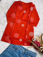 SINDOORI FLORAL SHORT KURTHI (SU 686)