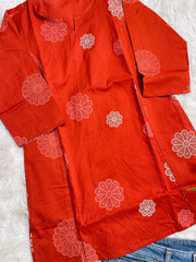 SINDOORI FLORAL SHORT KURTHI (SU 686)