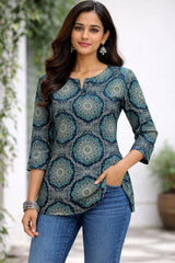 PEACOCK MEDALLION SHORT KURTHI (SU 687)