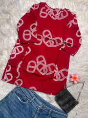 RED LOOP ART SHORT KURTHI (SU 688)