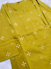 GREEN WITH DOT BLOOM SHORT KURTHI (SU 689)