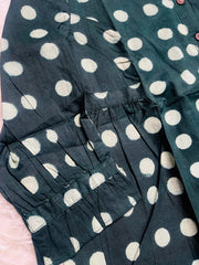 DARK GREEN POLKA SHORT KURTHI (SU 690)
