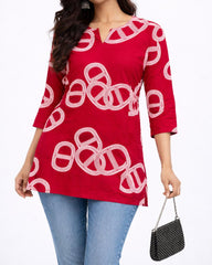 RED LOOP ART SHORT KURTHI (SU 688)