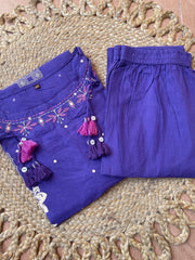 VOILET WITH BEIGE CHARM  CO ORD SET (SU 696)