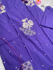 VOILET WITH BEIGE CHARM  CO ORD SET (SU 696)