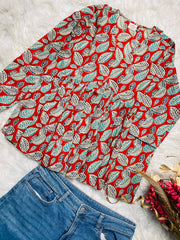 LEAFY ORANGISH SHORT KURTHI (SU 692)