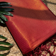 RAJASI CRIMSON RED WITH GOLD WEAVE SOFT SILK SAREE (SU 724)