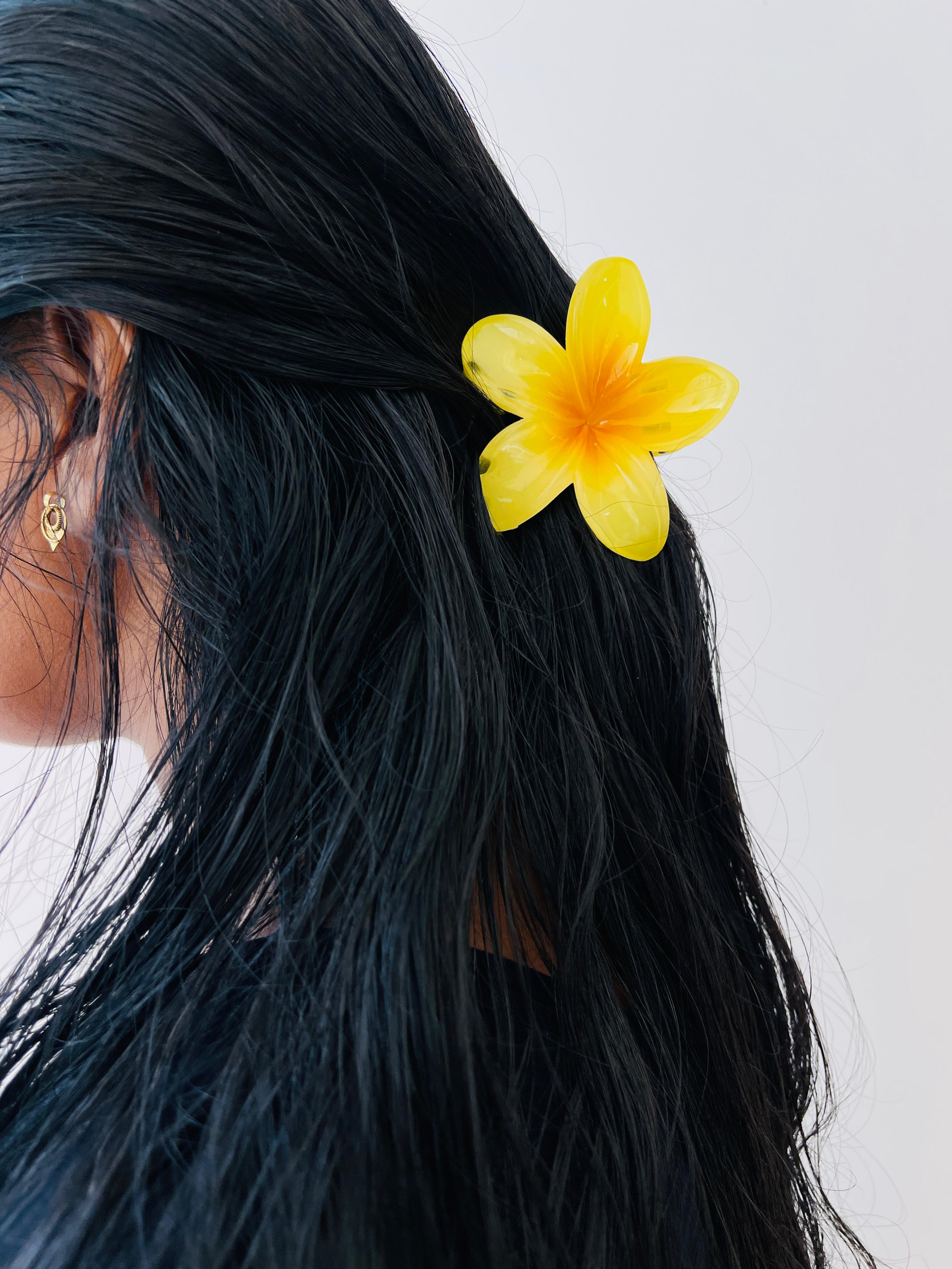 KOREAN CLAW HAIR CLIPS YELLOW ( SJ 73 )