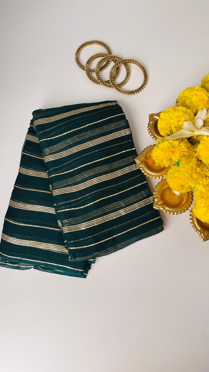 GREEN MALAR SAREE ( SU 508 )