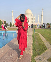 Red Muslin Salwar Suit - Elegant Salwar (SU 77)