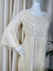 WHITE MIRROR WORK DRESS (SU 308)