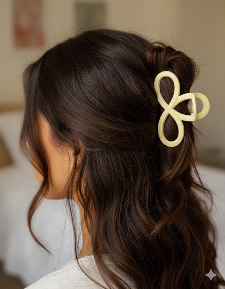 MANDARA HAIR CLAW CILP OFF WHITE ( SJ 75 ) ( 1 count )