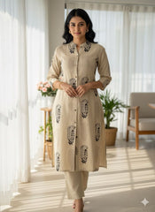 Ebony beige co-ord set (SU 311)