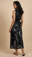 MODERN ART BLACK LOOP DRESS- SU 605