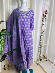 LAVENDER MIRROR WORKED 3 PIECE SET (SU 286)