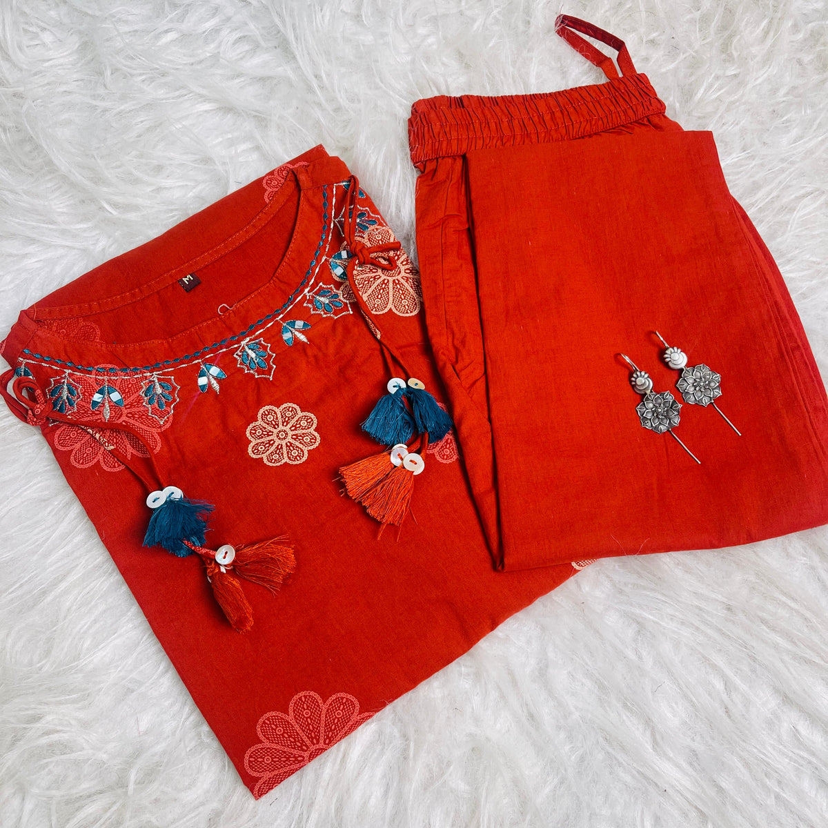 BURNT ORANGE CHARM CO ORD  SET (SU 697)