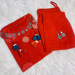 BURNT ORANGE CHARM CO ORD  SET (SU 697)