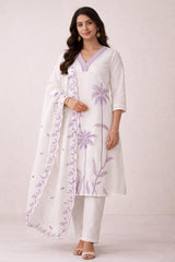 LAVENDER LEAF EMBROIDERED SALWAR SET (SU 691)