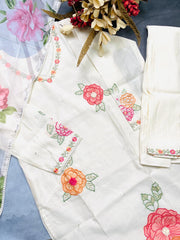 ROSE GARDEN EMBROIDERED 3 PIECE SET (SU 668)