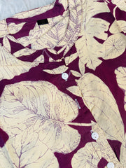 EARTHY LEAF PRINT BUTTON NECK SHORT KURTHI (SU 669)