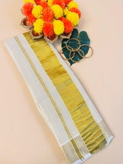 Ready-to-Wear Plain Tissue Kasavu Saree SU 575