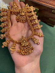 Antique Gold Temple Jewelry Set with Lakshmi Motif