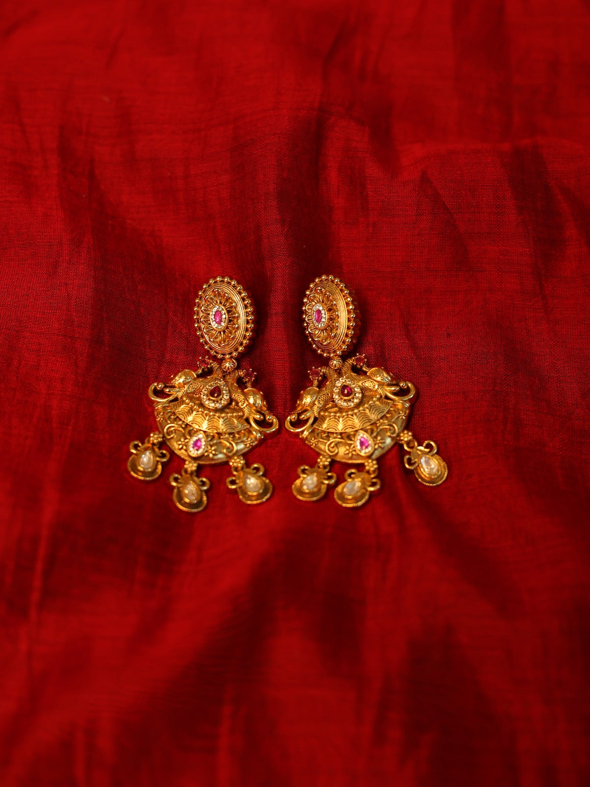 Antique Gold Temple Style Earrings