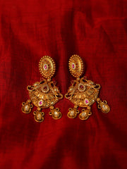 Antique Gold Temple Style Earrings