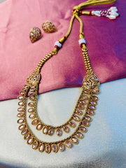 Double Layered Kundan Stone Necklace Set