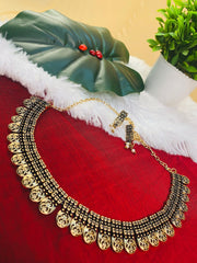 Antique Matte Black Filigree Necklace Set