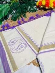 LAVENDER MIST 💜✨COTTON SET SAREE ( SU 788)