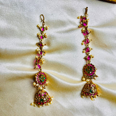 Traditional Indian Gold-Plated Long Jhumka Earrings (SJ 182)