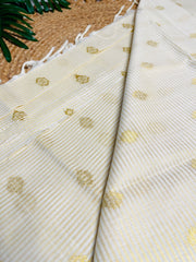 SWARNA REKHA✨ BUTTA WORKS WITH TASSELS COTTON  SET SAREE(SU 783)