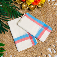 പവിഴനീല 🩷🩵✨COTTON SET MUND (SU 777)